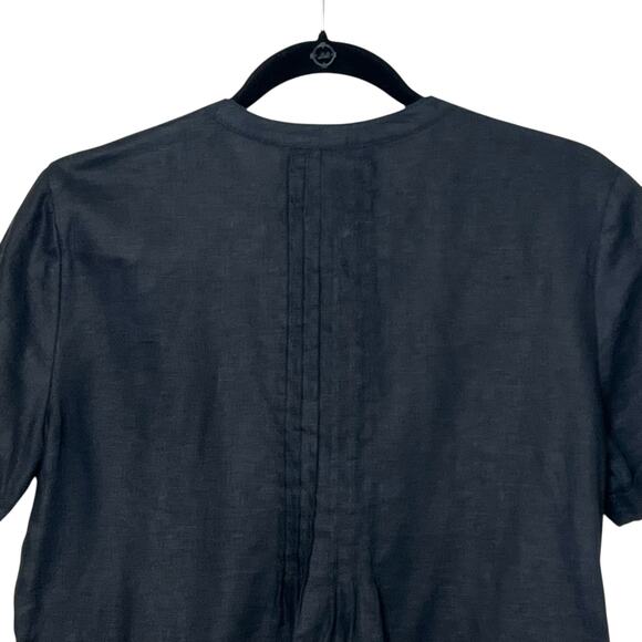 Quince European Linen Short Sleeve Swing Dress Black Size Small - Picture 10 of 11